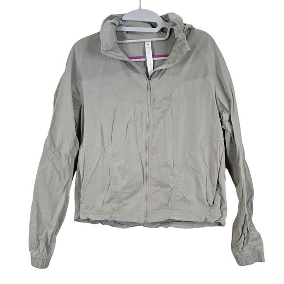 Women's Lululemon Gray Lightweight Breathable Windbreaker Jacket | Size 6 - Picture 1 of 12